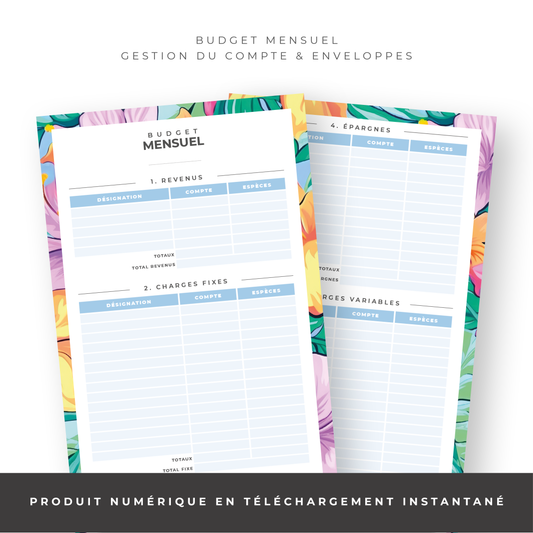 Kit Budget Planner Mini A6 - Tropical (digital)