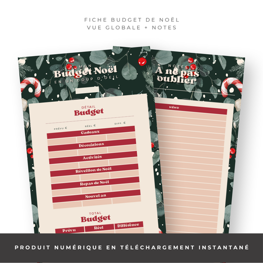 Planner budget "Préparer Noël" (digital)