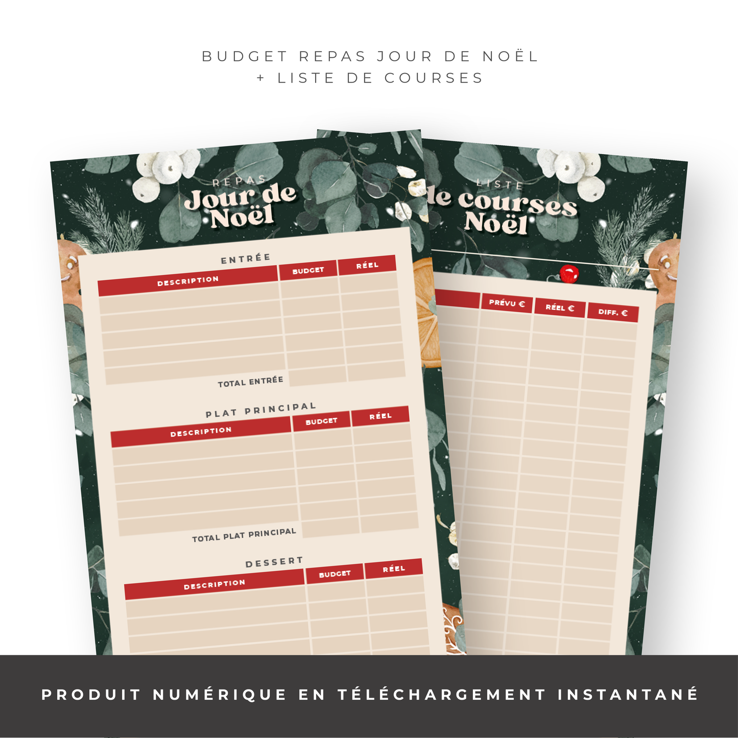 Planner budget "Préparer Noël" (digital)