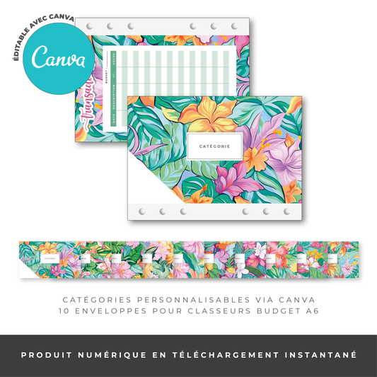 Enveloppe Budget pour classeur A6 - Tropical (digital)