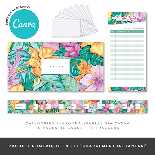 Kit pour enveloppe zip A6 - Tropical (digital)