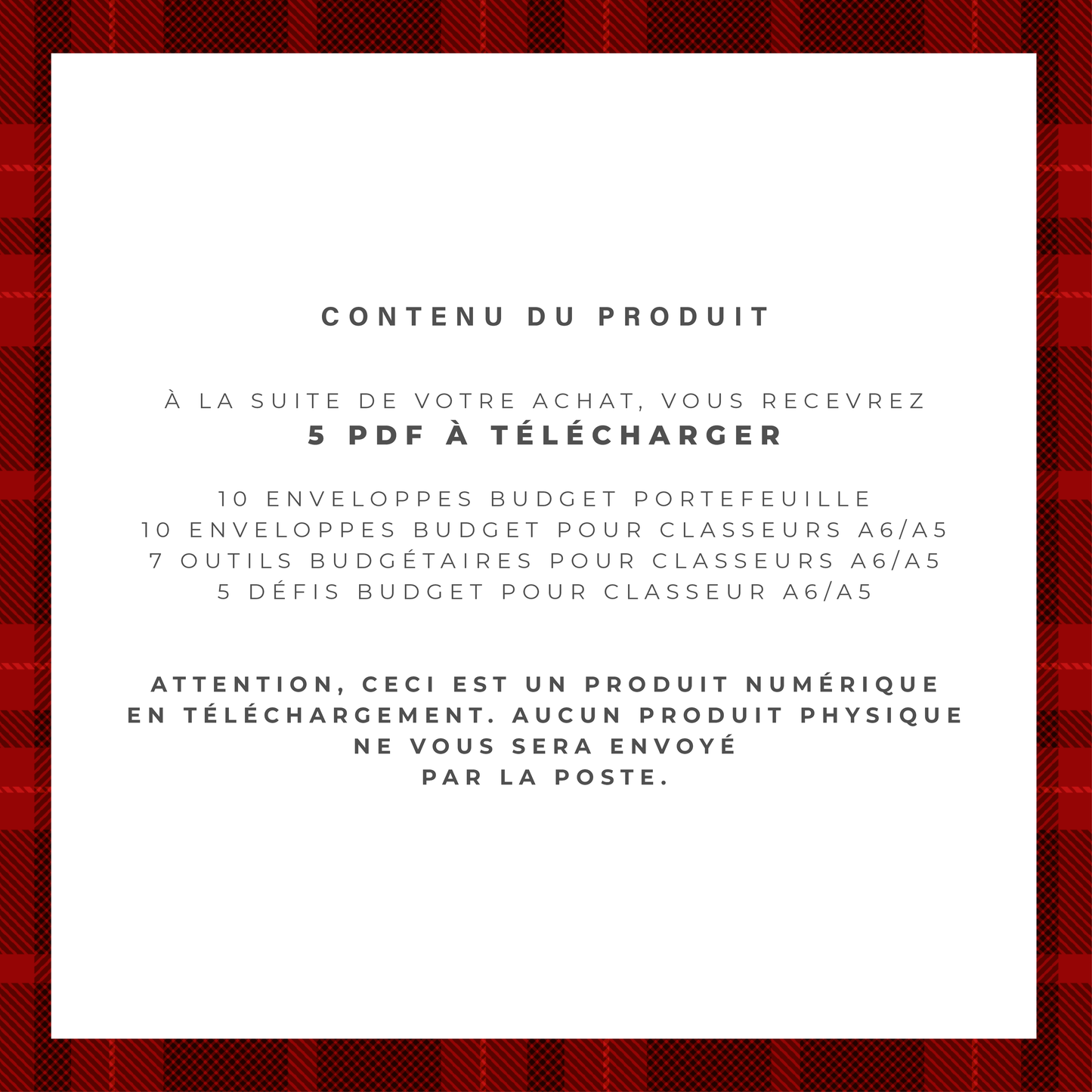 Pack économique enveloppes budget A5/A6 - "Préparer Noël" (digital)