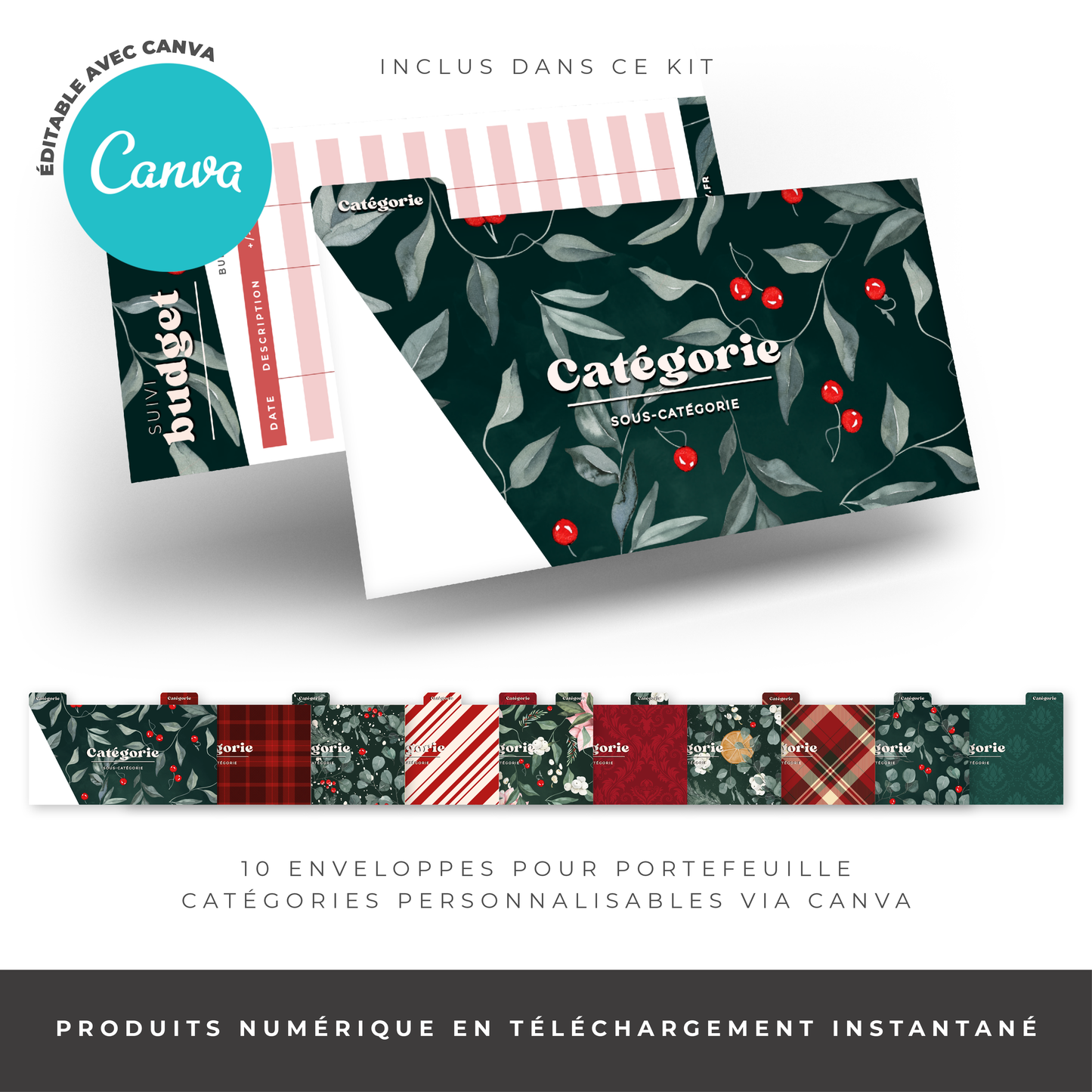 Pack économique enveloppes budget A5/A6 - "Préparer Noël" (digital)