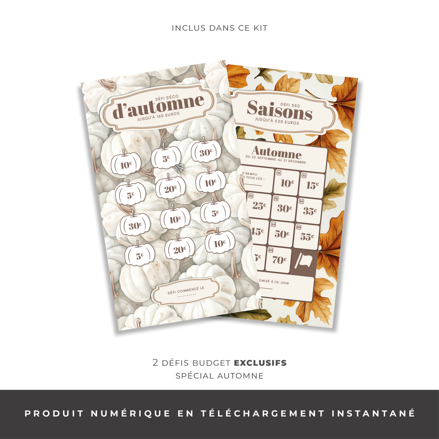 Pack économique enveloppes budget A5/A6 - Cozy Vibes (digital)
