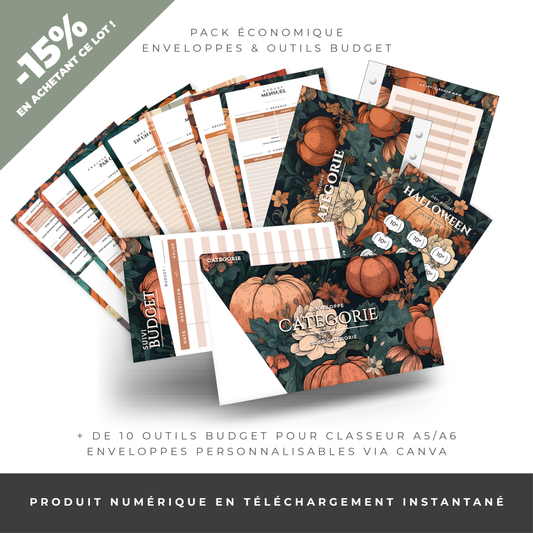 Pack économique enveloppes budget A5/A6 - Pum'kin (digital)