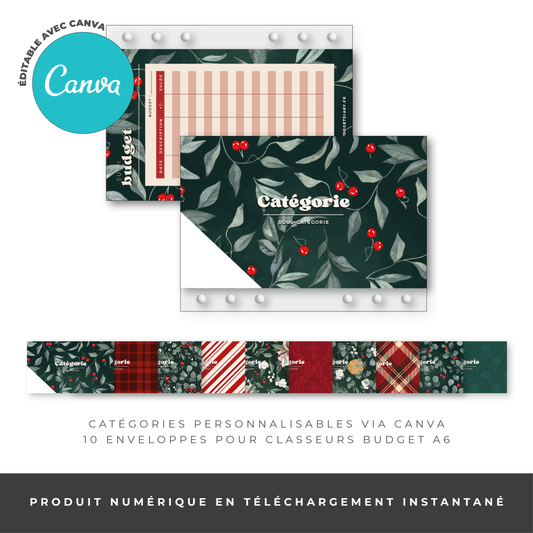 Enveloppes Budget pour classeur A5/A6 - Noël (digital)