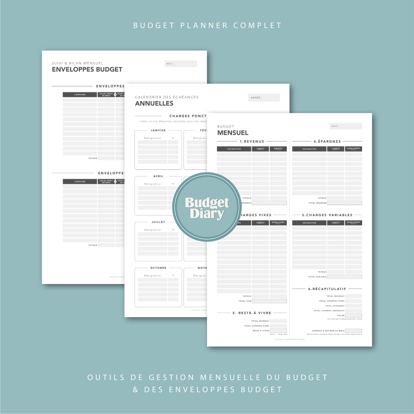 Planner Budget Annuel - Spécial Enveloppes Budget (digital)
