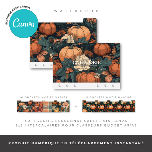 Intercalaires pour classeur A5/A6 - Pum'kin (Digital)