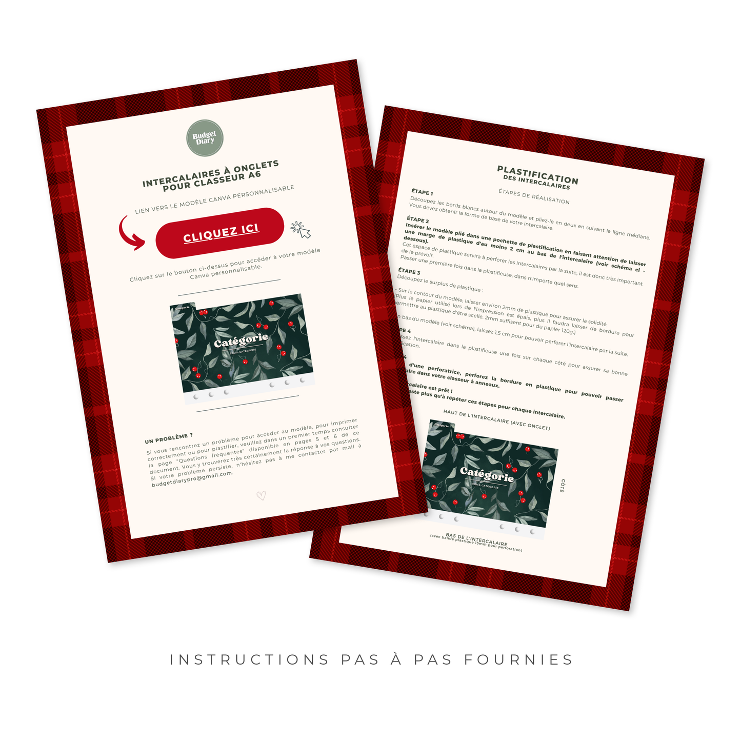 Intercalaires pour classeur A5/A6 - Noël (Digital)