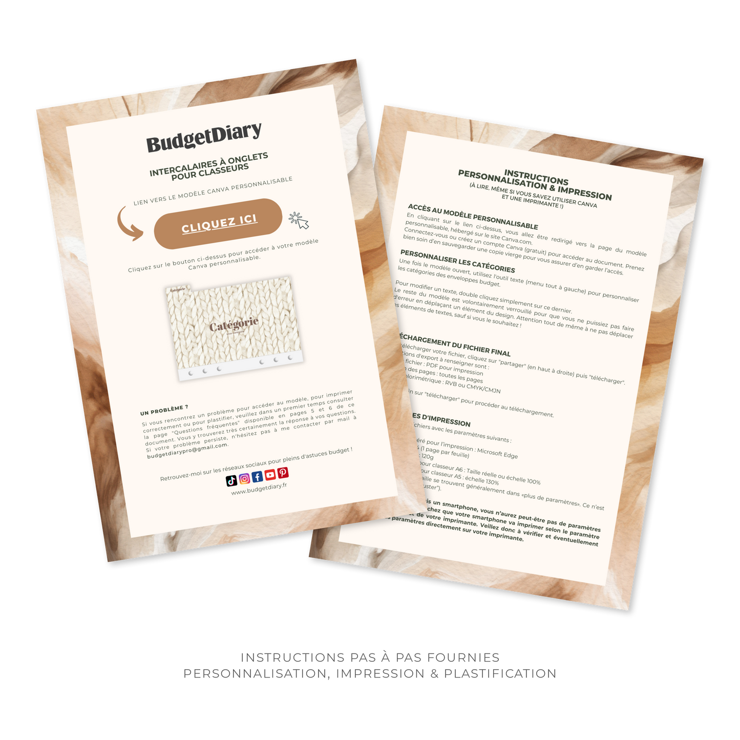 Intercalaires pour classeur A5/A6 - Cozy Vibes (Digital)