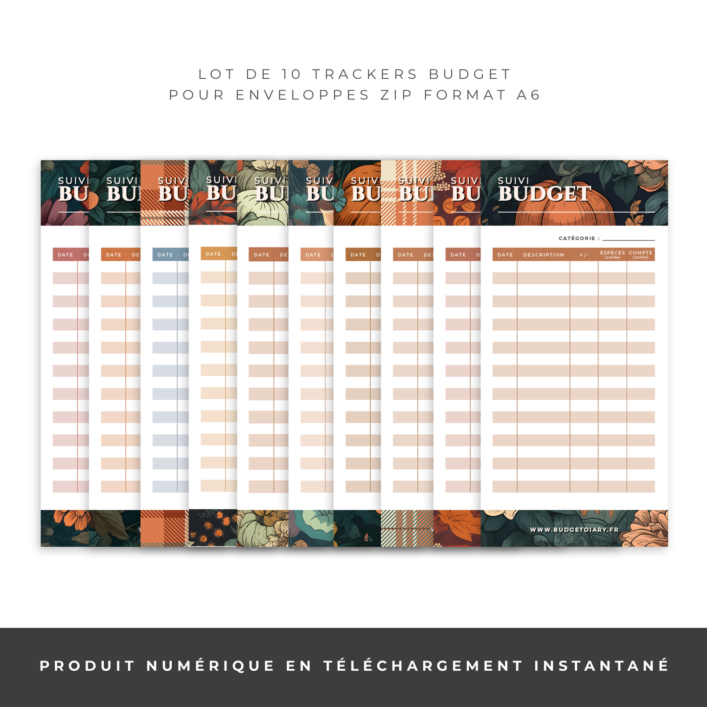 Trackers enveloppes zip A5/A6 - Pum'kin (digital)