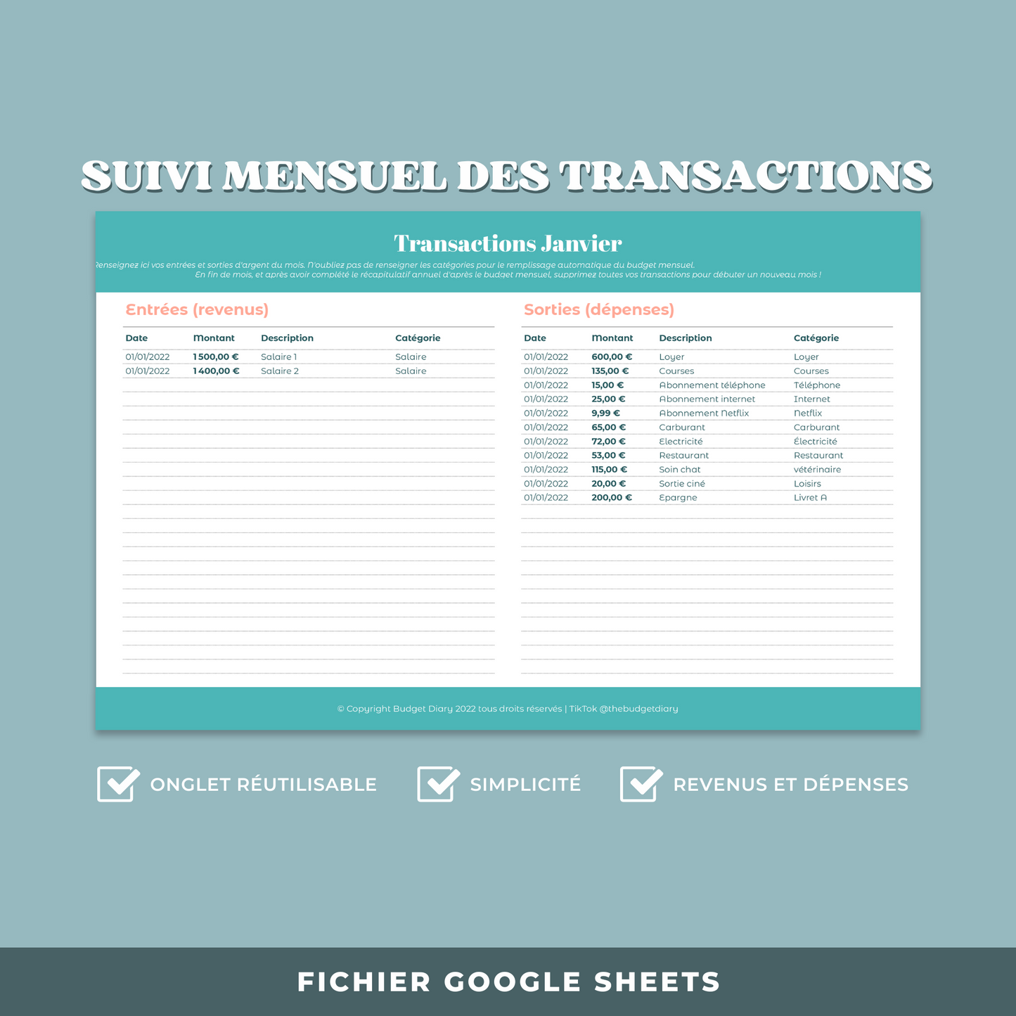 Budget Planner Digital (Google Sheet)
