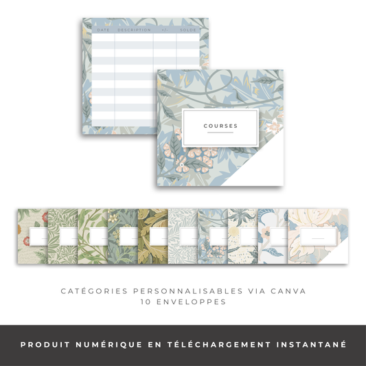 Enveloppe budget porte monnaie - Floral (digital)