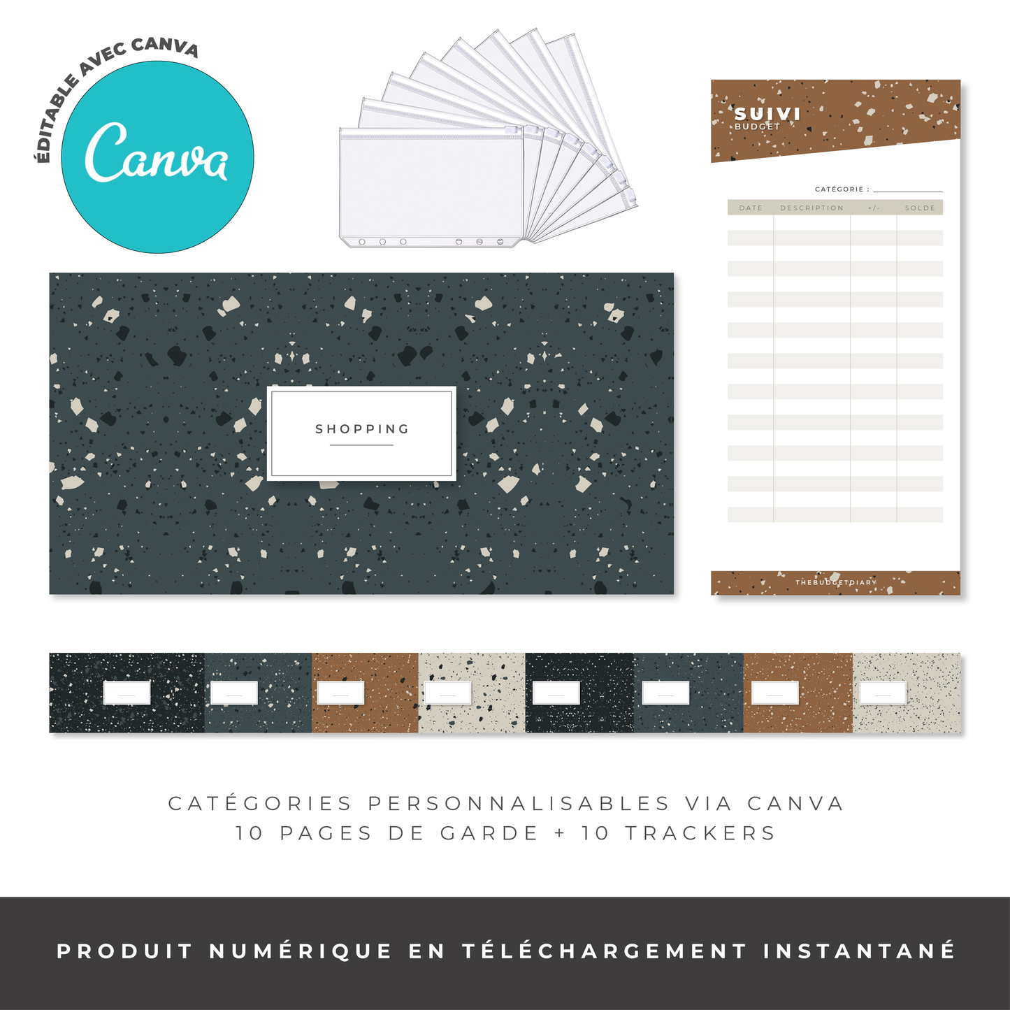 Kit pour enveloppe zip A6 - Terrazzo (digital)