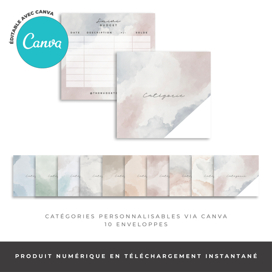 Enveloppe budget porte monnaie - Waterdrop (digital)