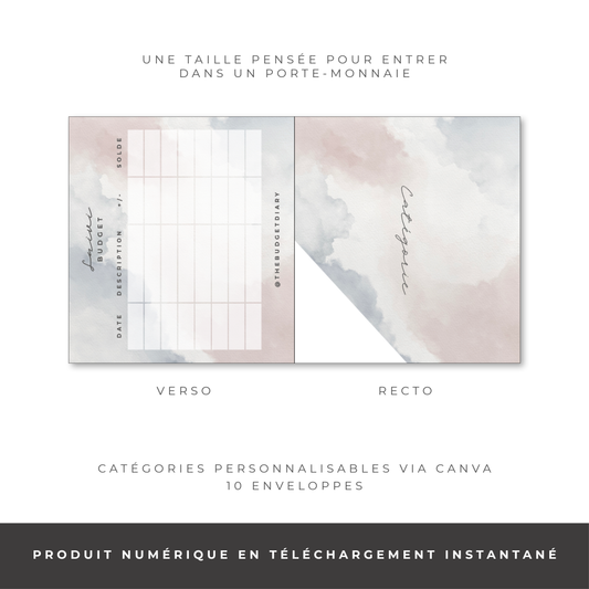 Enveloppe budget porte monnaie - Waterdrop (digital)