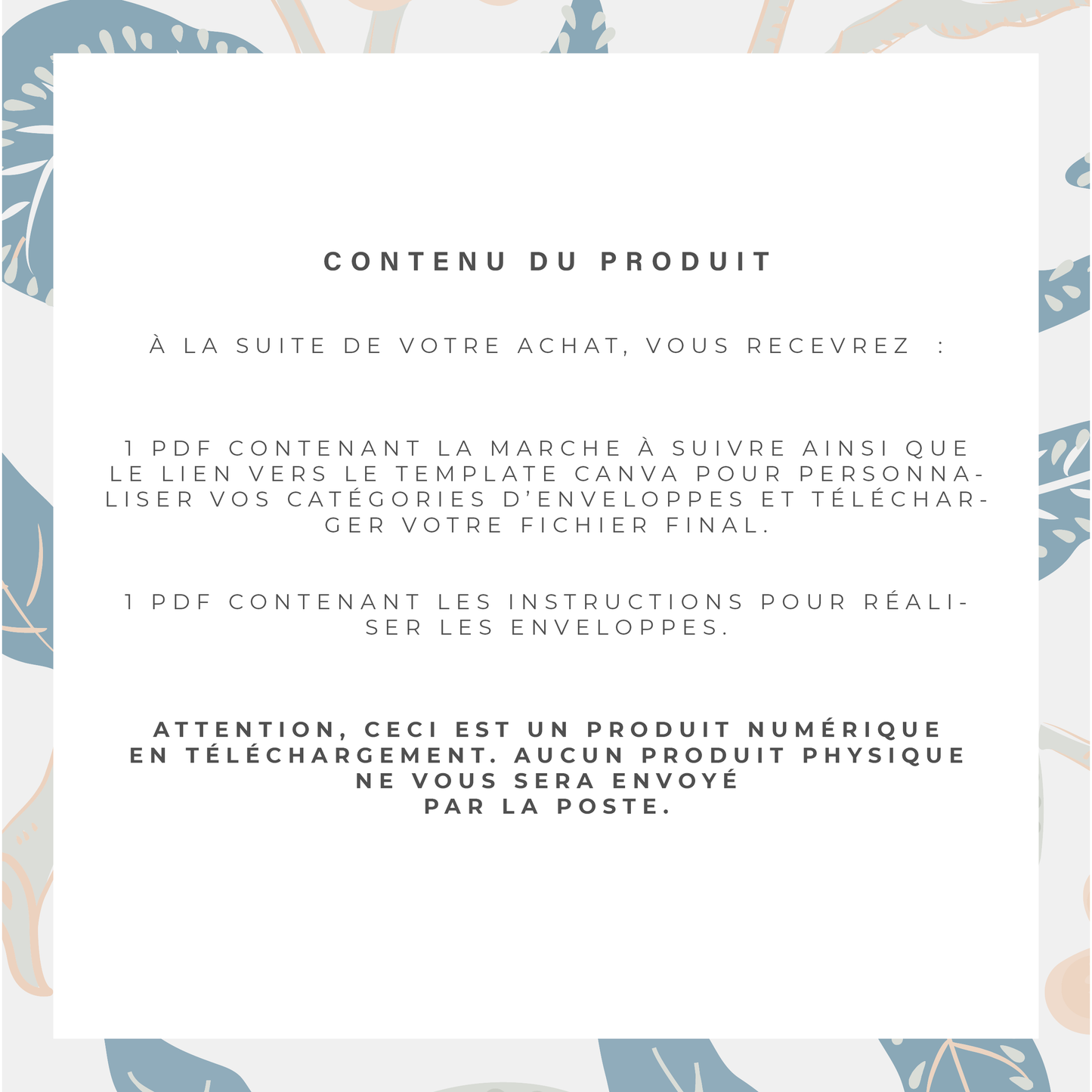 Enveloppe budget portefeuille - Floral (digital)