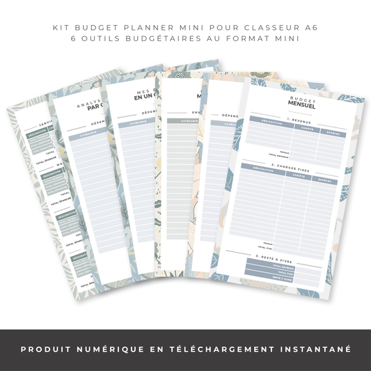 Kit Budget Planner Mini A6 - Floral (digital)