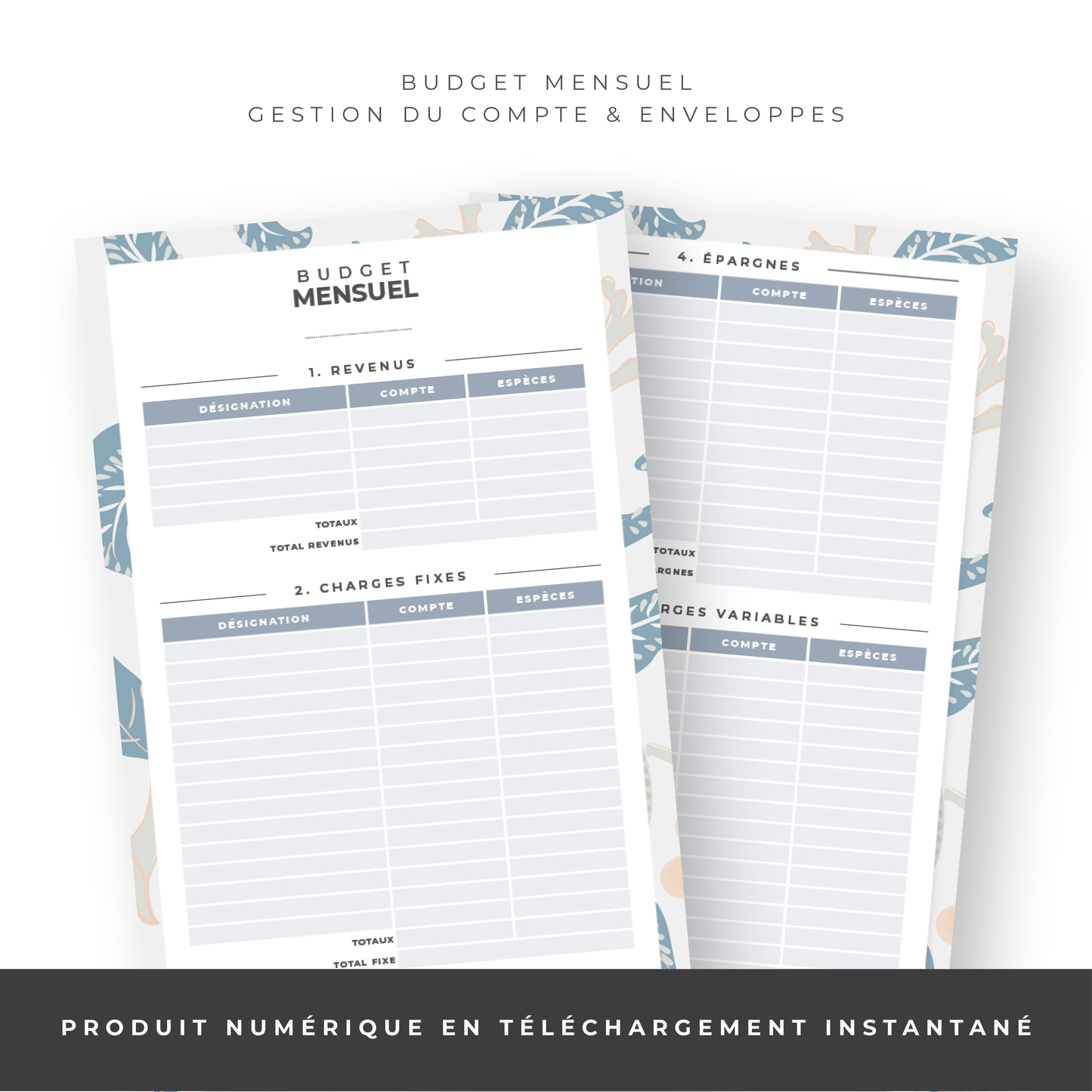 Kit Budget Planner Mini A6 - Floral (digital)