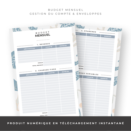 Kit Budget Planner Mini A6 - Floral (digital)