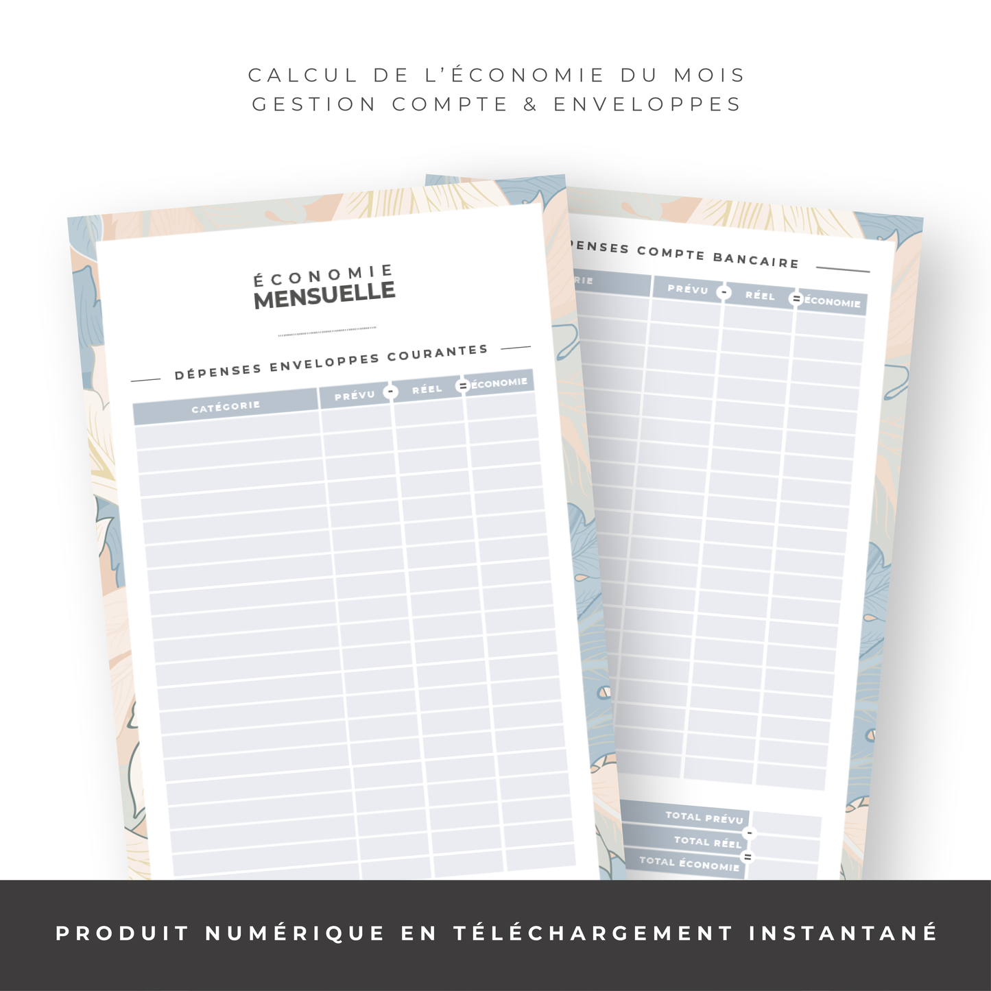 Kit Budget Planner Mini A6 - Floral (digital)