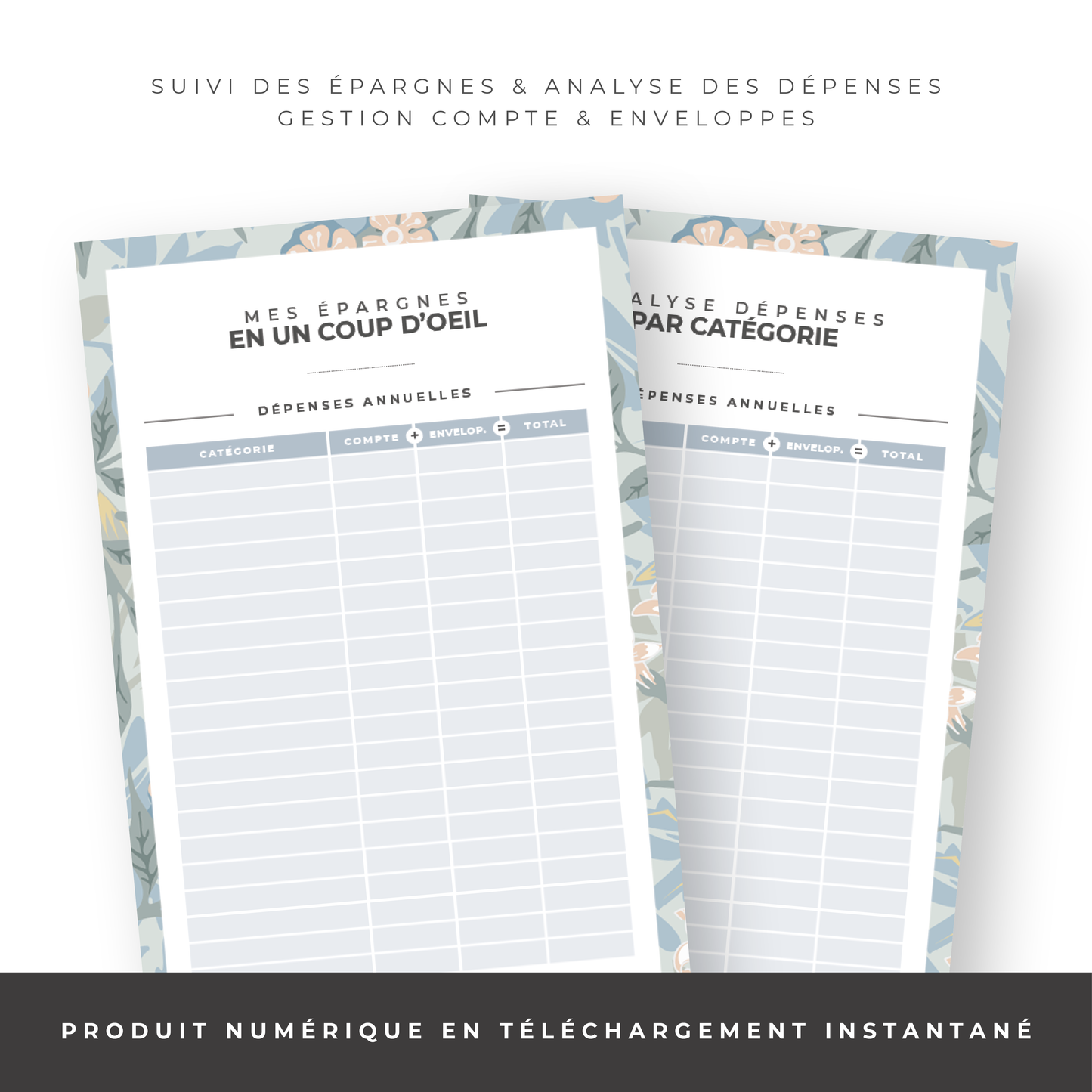 Kit Budget Planner Mini A6 - Floral (digital)