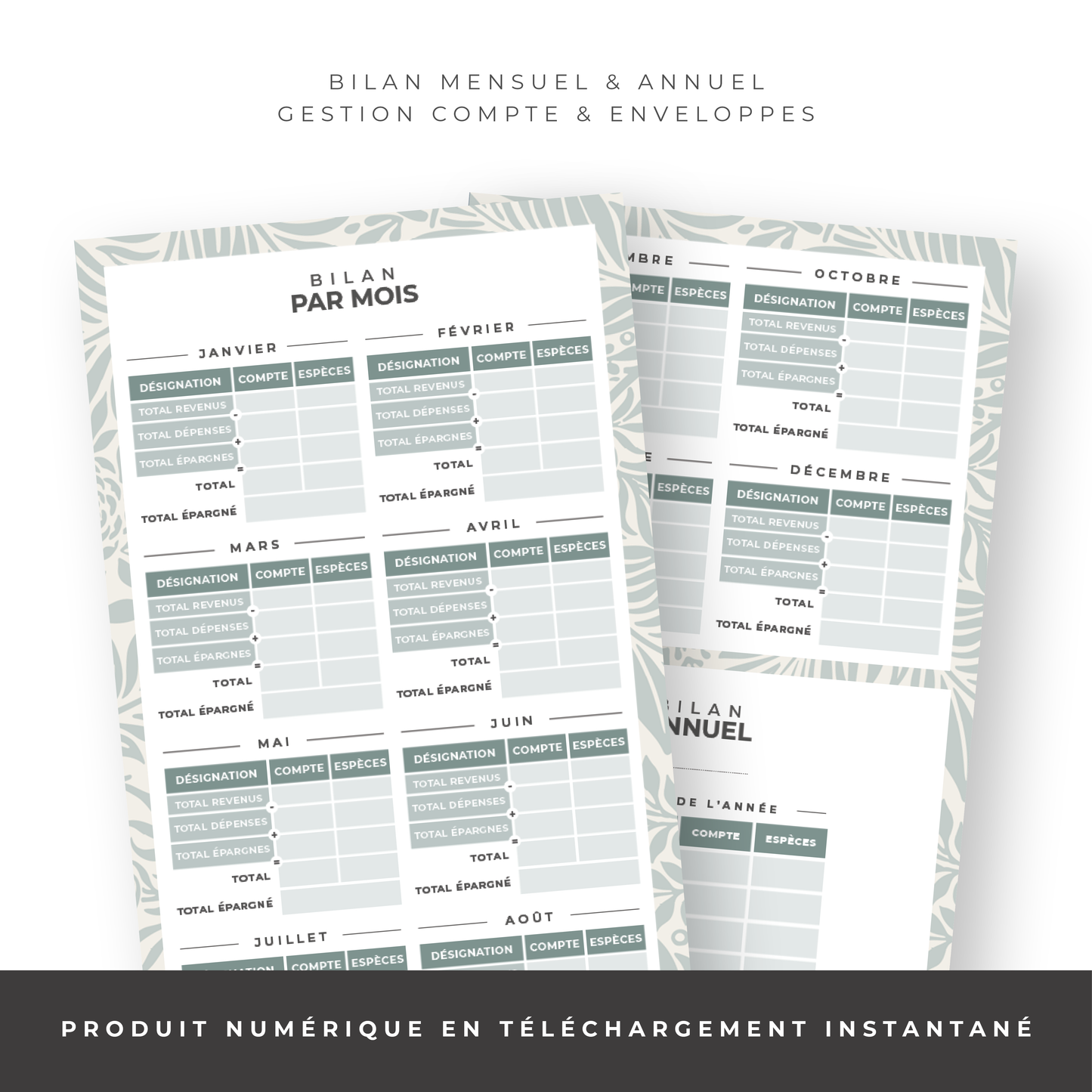 Kit Budget Planner Mini A6 - Floral (digital)