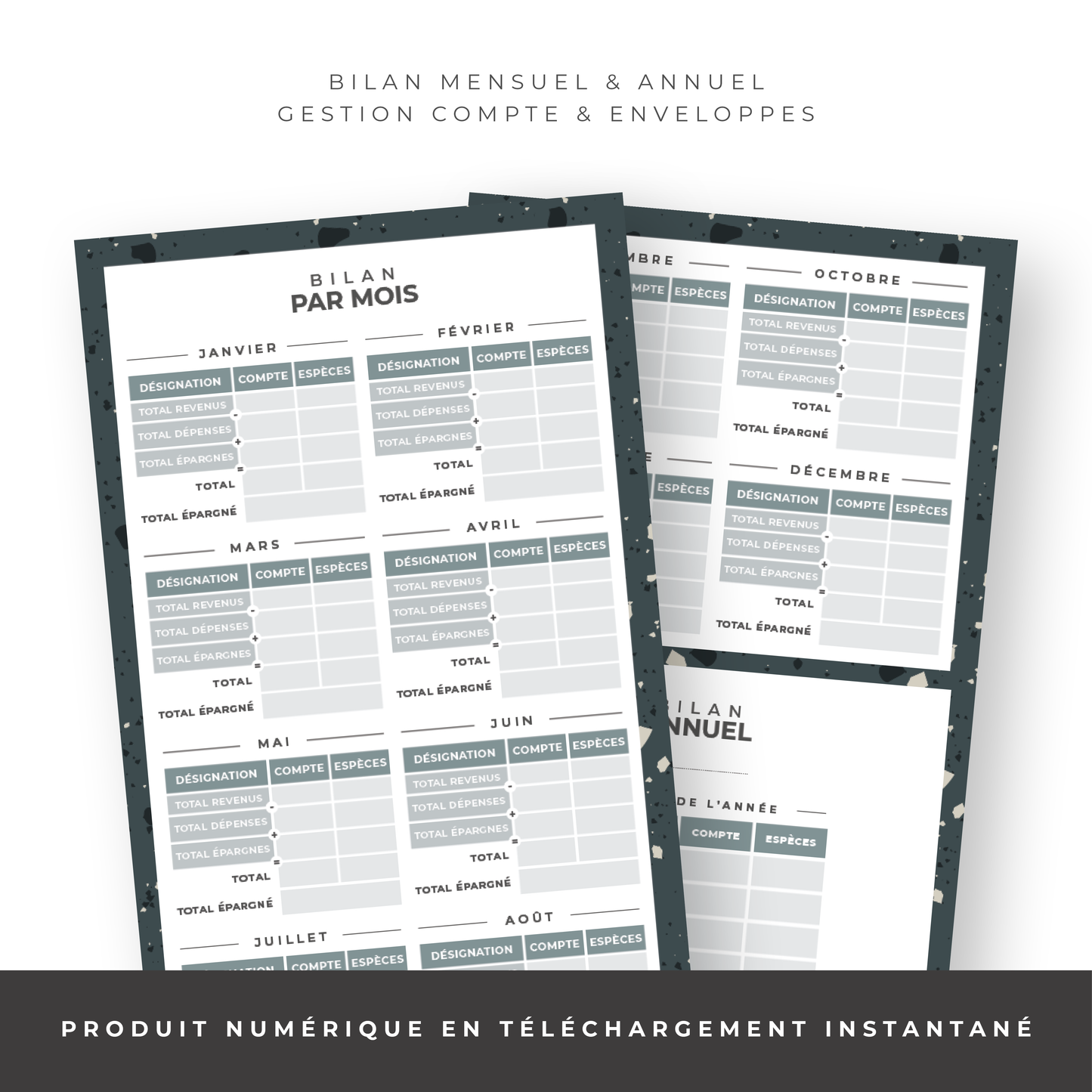 Kit Budget Planner Mini A6 - Terrazzo (digital)