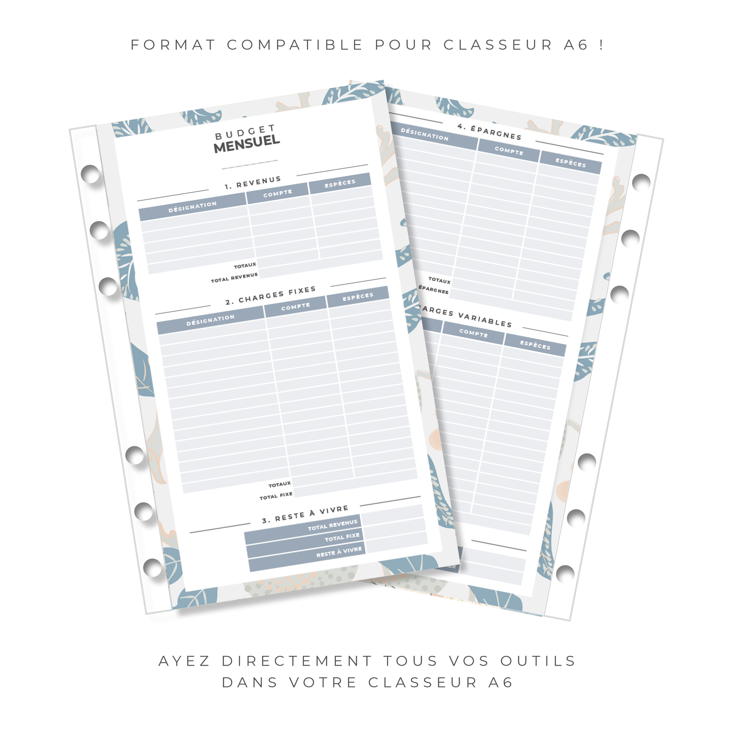 Kit Budget Planner Mini A6 - Floral (digital)
