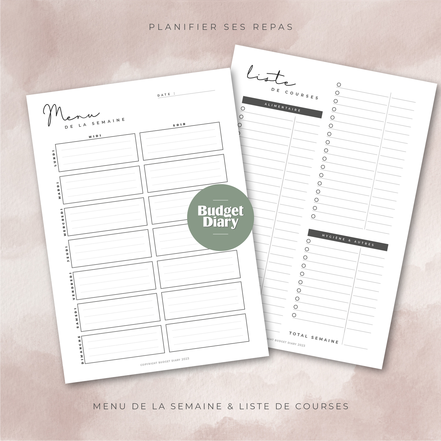 Meal planner | Planificateur de repas à imprimer