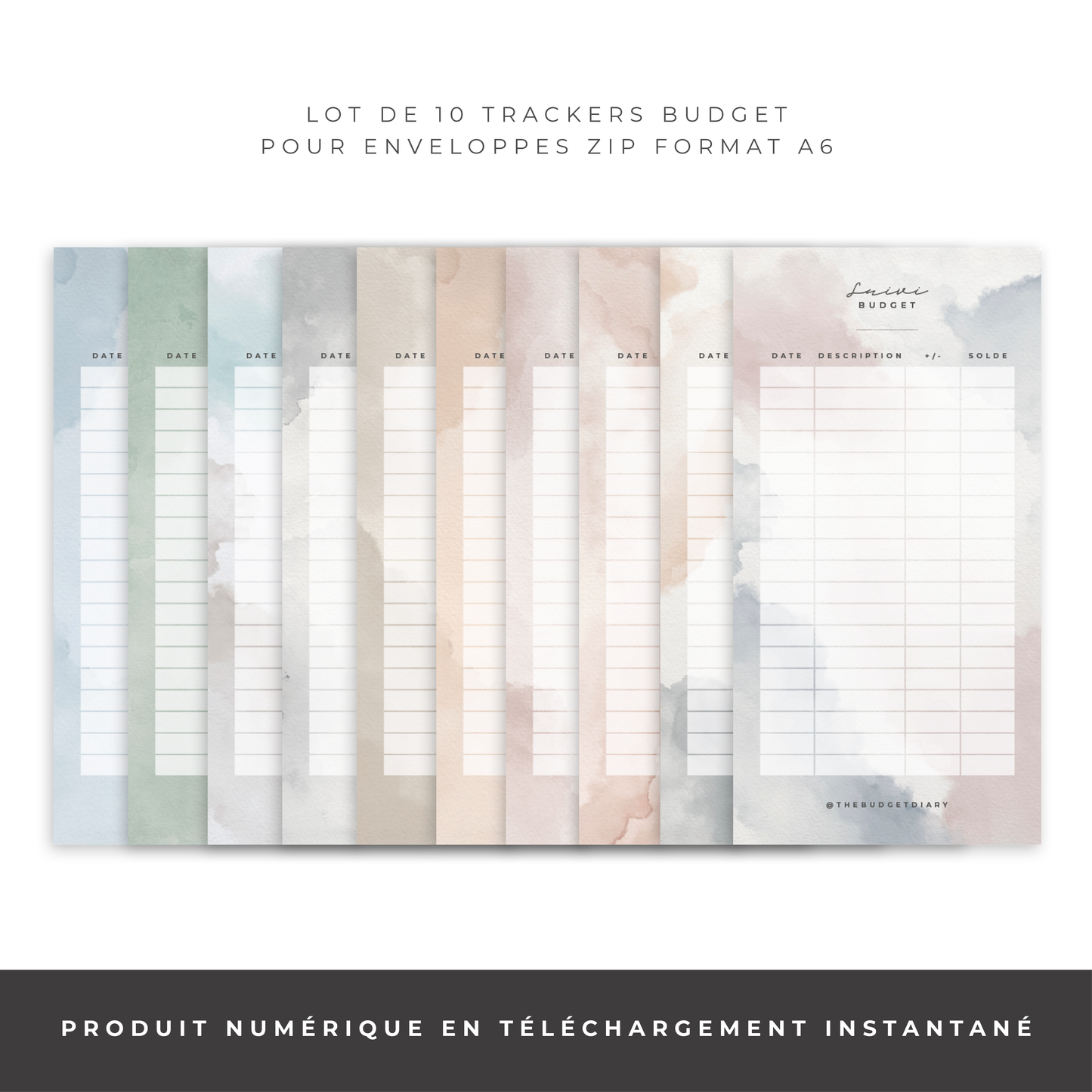 Trackers enveloppes zip A6 - Waterdrop (digital)