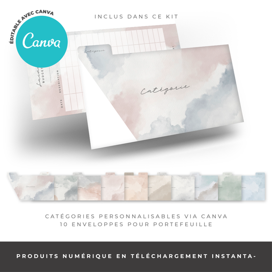 Pack débutant enveloppes budget A6 - Waterdrop (digital)