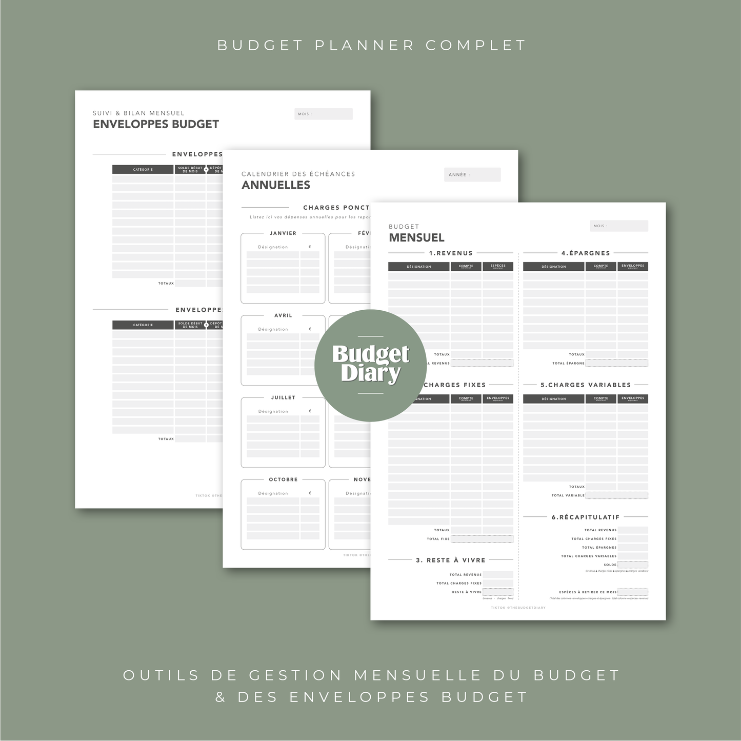 Planner Budget Annuel - Spécial Enveloppes Budget (digital)