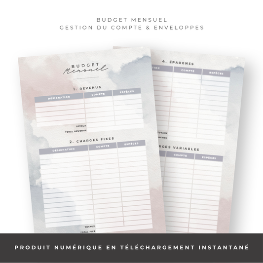 Kit Budget Planner Mini A6 - Waterdrop (digital)