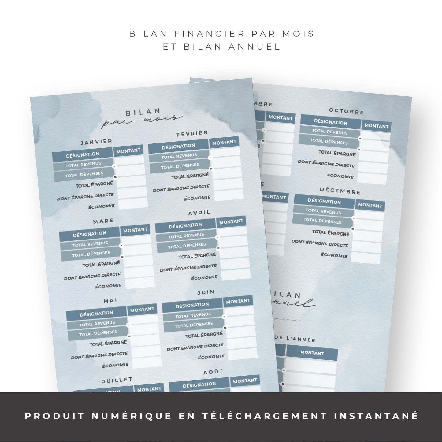 Kit Budget Planner Mini A6 - Waterdrop (digital)