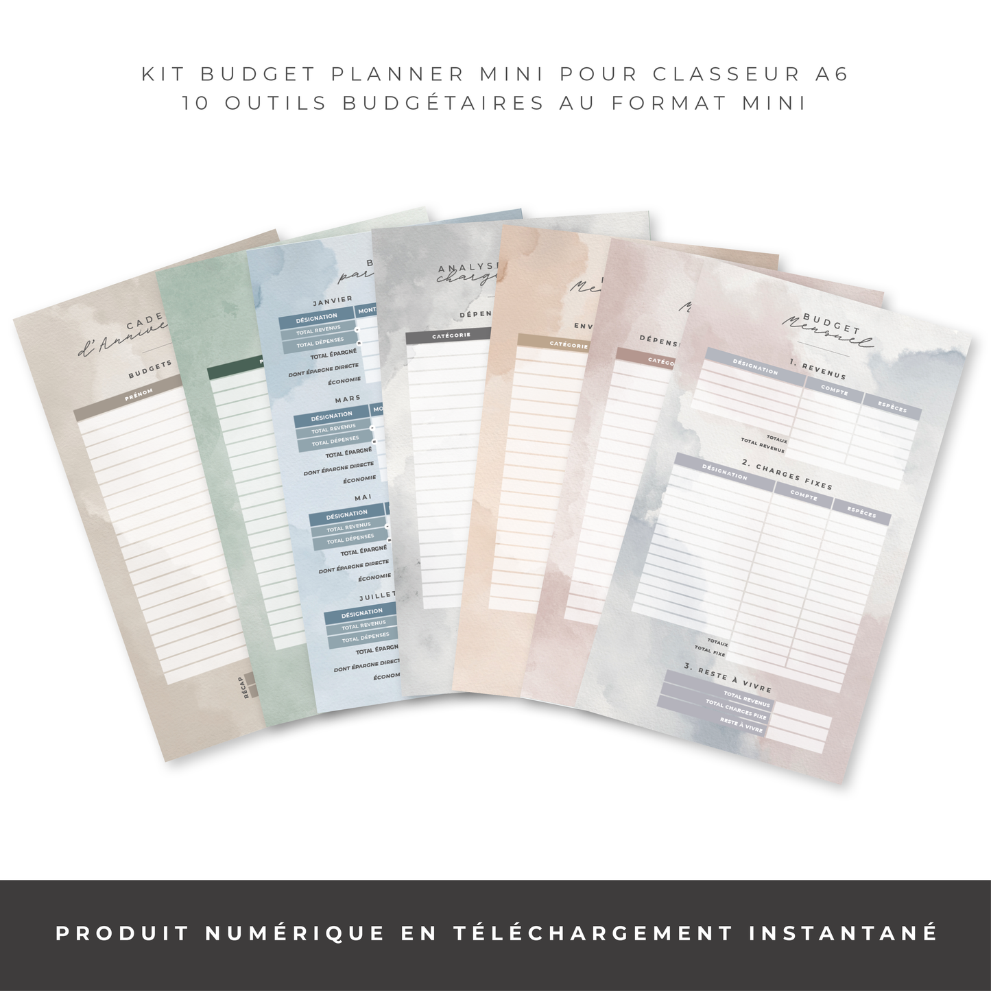 Kit Budget Planner Mini A6 - Waterdrop (digital)
