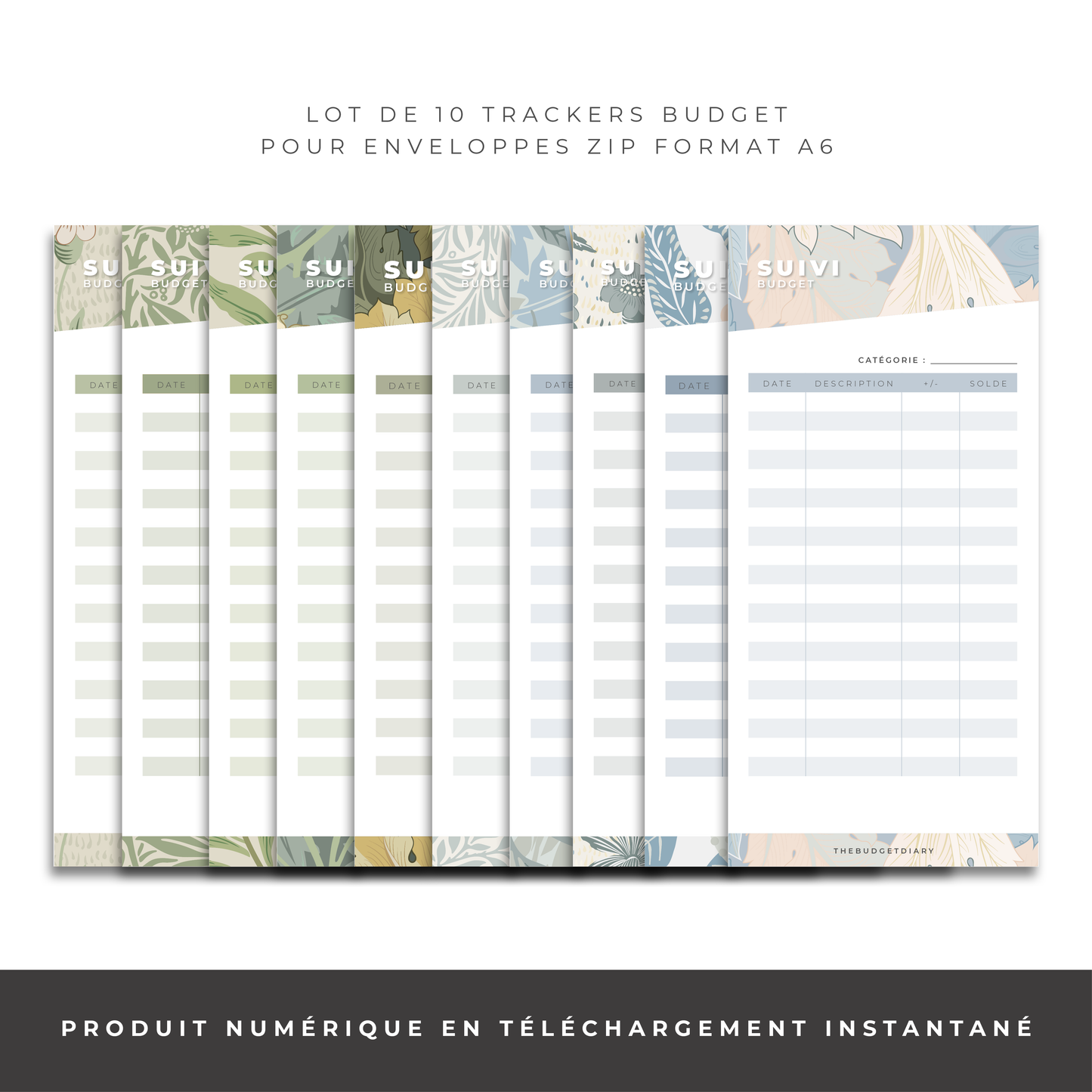 Trackers enveloppes zip A6 - Floral (digital)