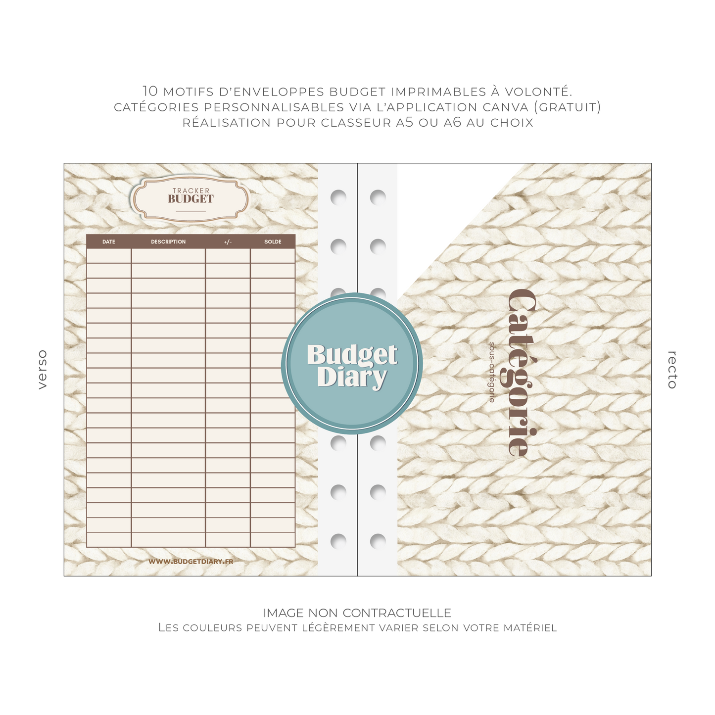 Enveloppe Budget pour classeur A5/A6 - Cozy Vibes (digital)