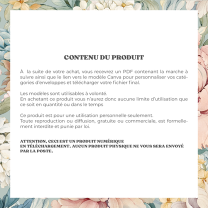 Enveloppe Budget pour classeur A5/A6 - Blossom (digital)