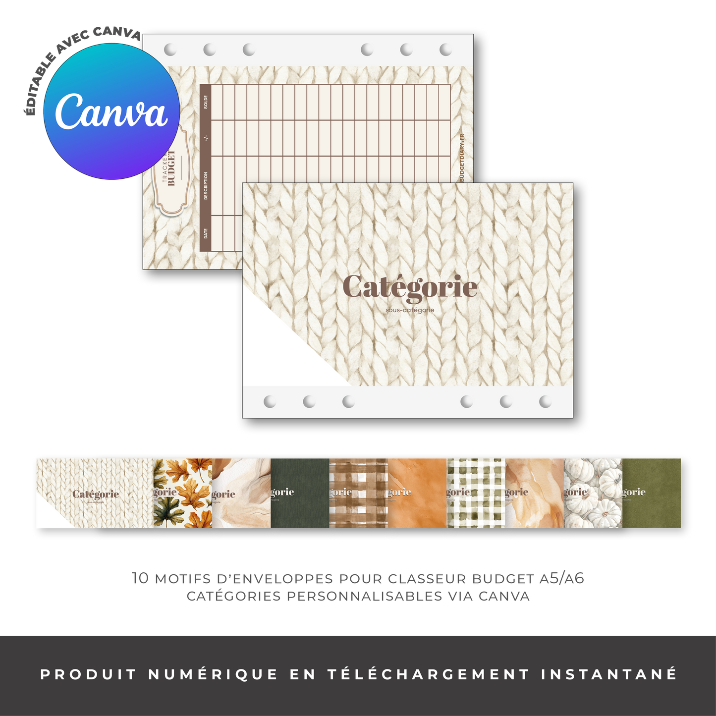 Enveloppe Budget pour classeur A5/A6 - Cozy Vibes (digital)