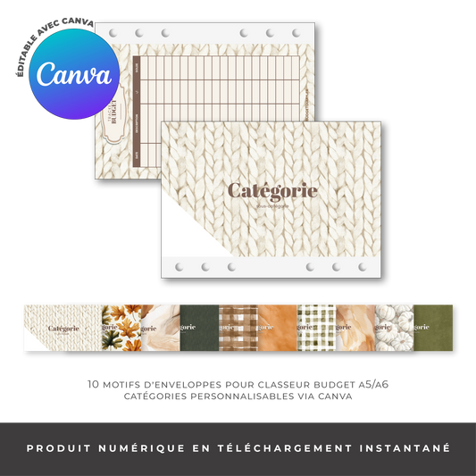 Enveloppe Budget pour classeur A5/A6 - Cozy Vibes (digital)