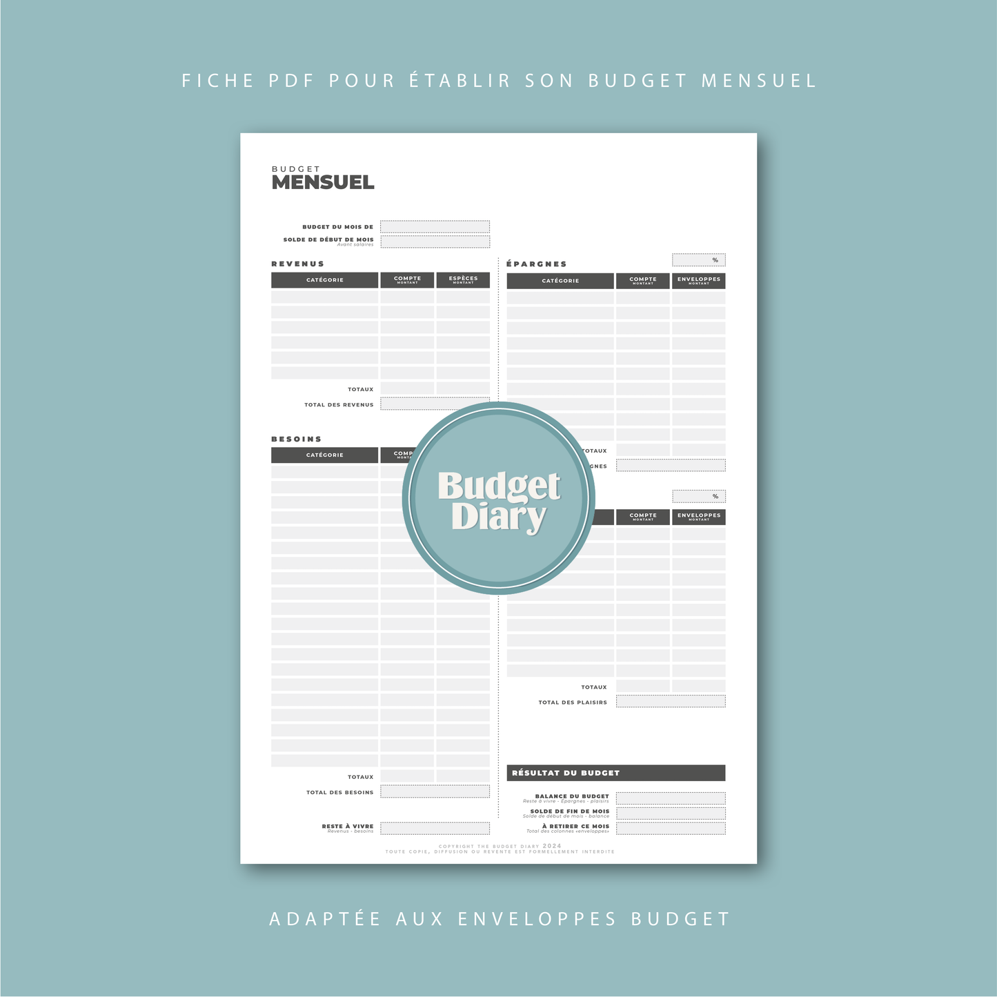 Fiche Budget Mensuel (digital)