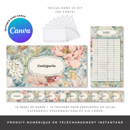 Pack économique enveloppes budget A5/A6 - Blossom (digital)