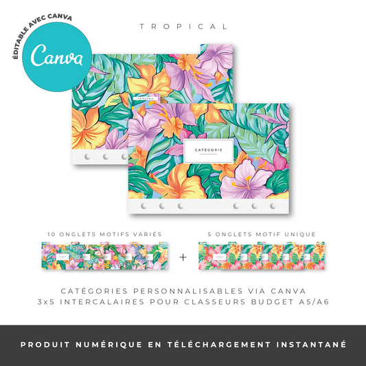 Intercalaires pour classeur A5/A6 - Tropical (Digital)