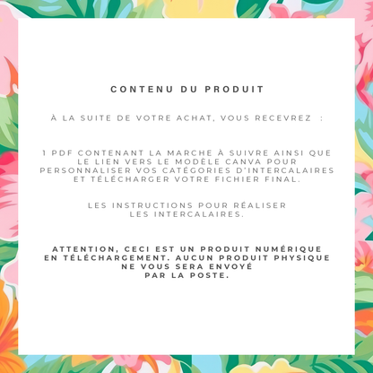 Intercalaires pour classeur A5/A6 - Tropical (Digital)