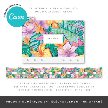 Intercalaires pour classeur A5/A6 - Tropical (Digital)