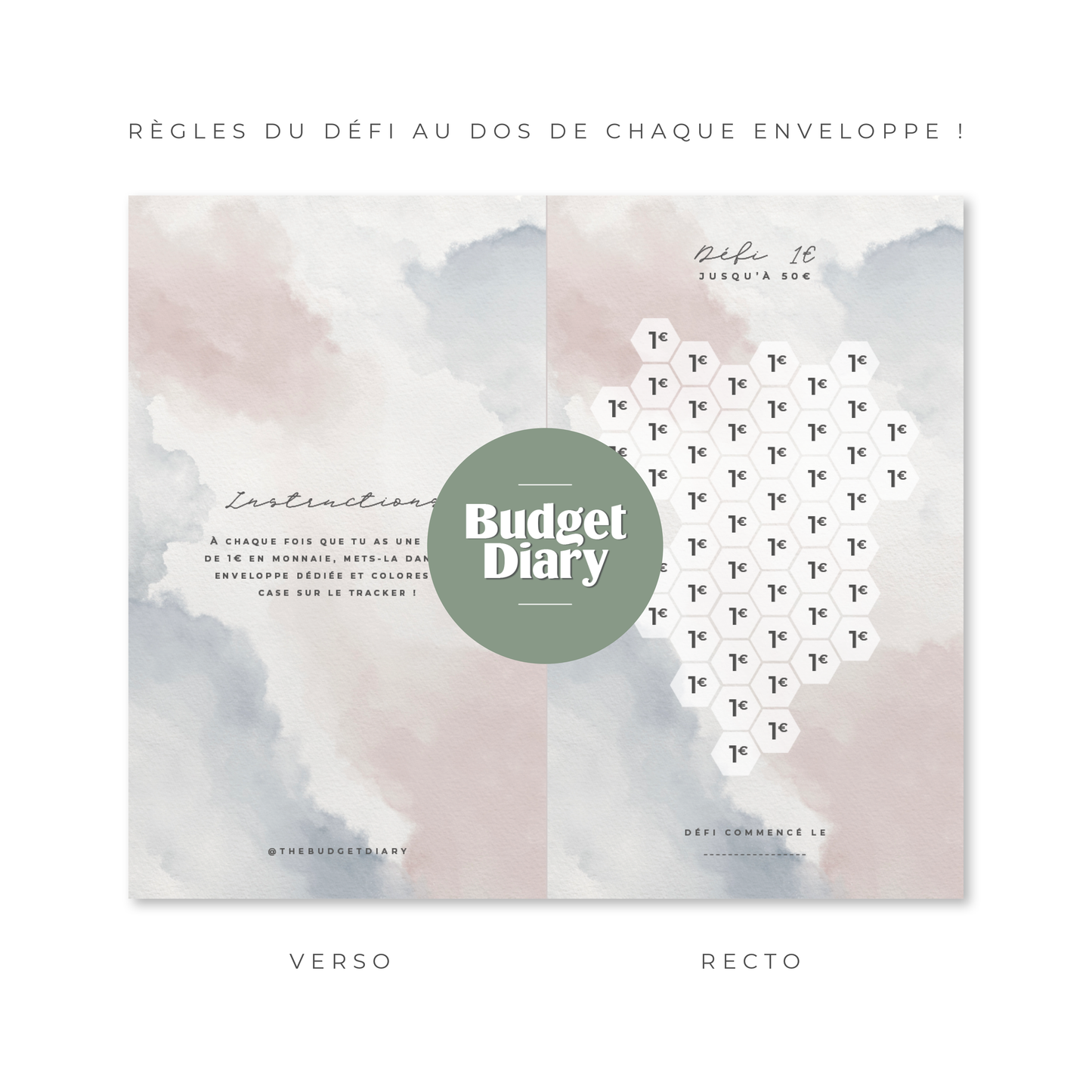 Enveloppe budget portefeuille - Waterdrop (digital) – Budget Diary