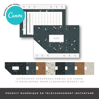 Enveloppe Budget pour classeur A6 - Terrazzo (digital)