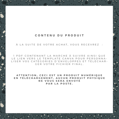 Enveloppe Budget pour classeur A6 - Terrazzo (digital)