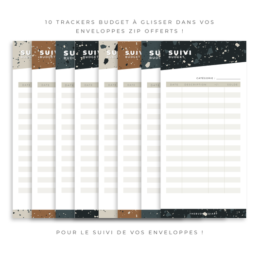 Couverture de classeur Budget Planner avec 12 poches de classeur - Système  d'enveloppes budgétaires personnelles pour classeur de carnet (couleur:  pâte de haricots)